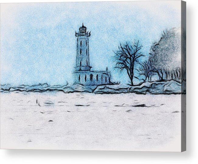 Winter At Point Abino Acrylic Print featuring the photograph Winter At Point Abino #1 by Leslie Montgomery