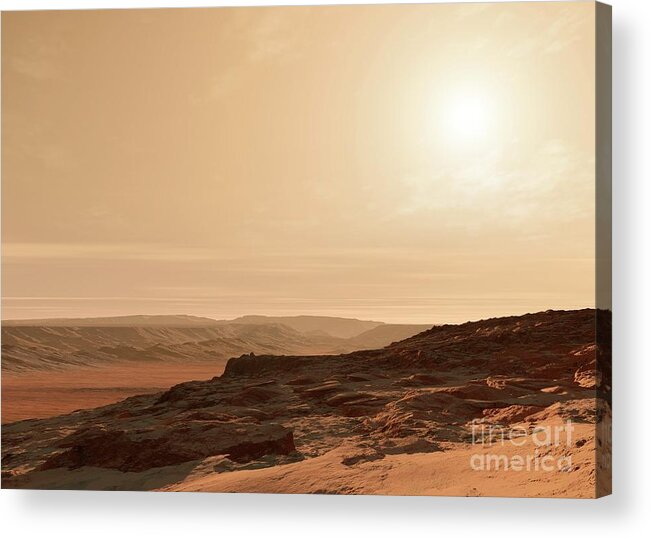 Artwork Acrylic Print featuring the photograph Valles Marineris #10 by Detlev Van Ravenswaay/science Photo Library