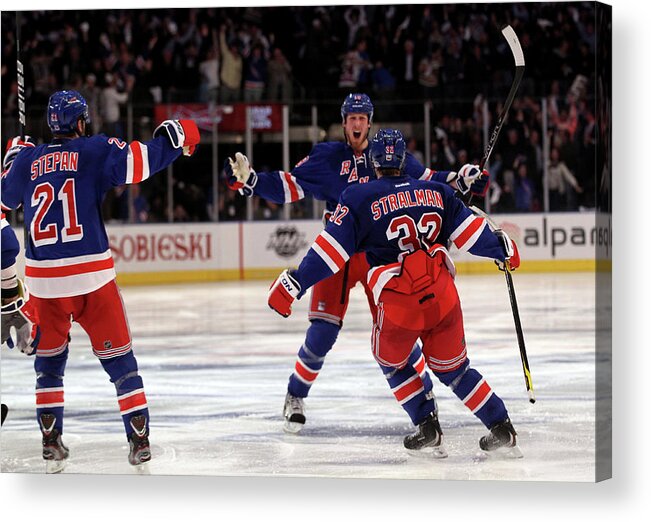 Marc Staal Acrylic Print featuring the photograph Washington Capitals V New York Rangers #12 by Bruce Bennett