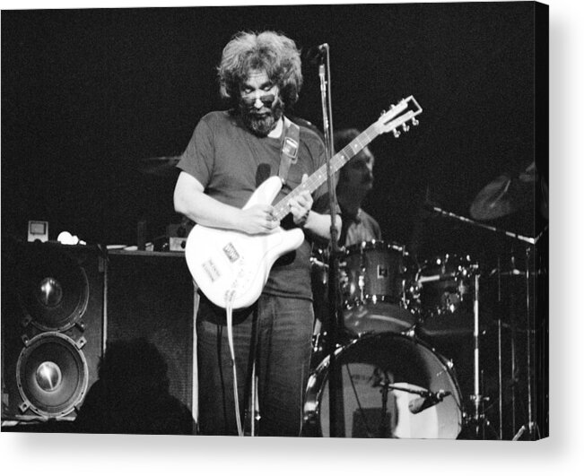 Black And White Acrylic Print featuring the photograph 1977, Atlanta, Jerry Garcia by Michael Ochs Archives
