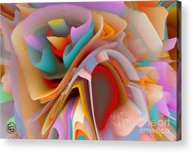 Bright Colors Acrylic Print featuring the mixed media A Flower In Rainbow Colors Or A Rainbow In The Shape Of A Flower 7 by Elena Gantchikova