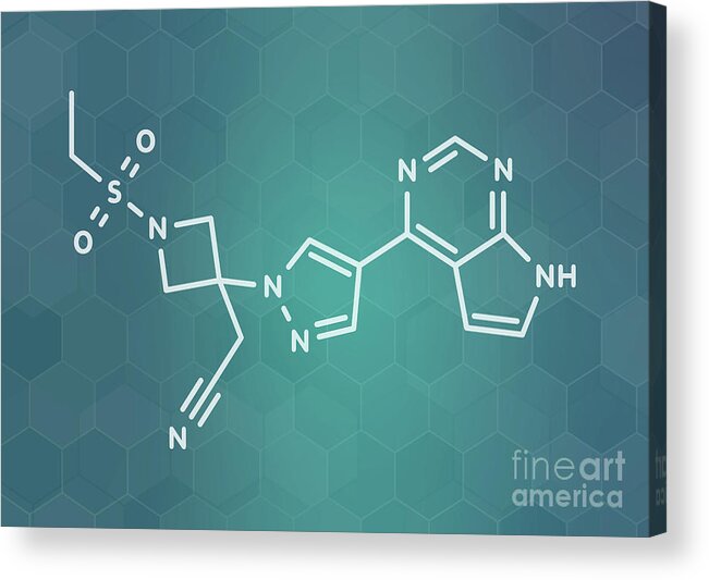 Baricitinib Acrylic Print featuring the photograph Baricitinib Janus Kinase Inhibitor Drug #2 by Molekuul/science Photo Library