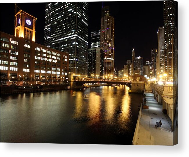 Tranquility Acrylic Print featuring the photograph Chicago River #2 by J.castro