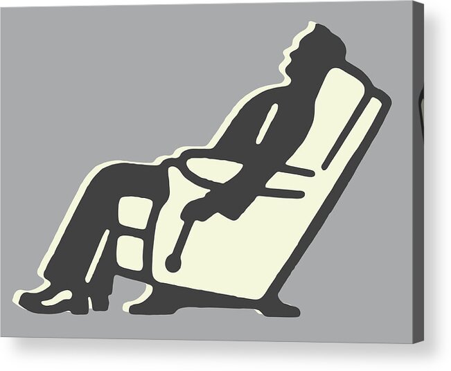 Activity Acrylic Print featuring the drawing Man in Recliner #2 by CSA Images