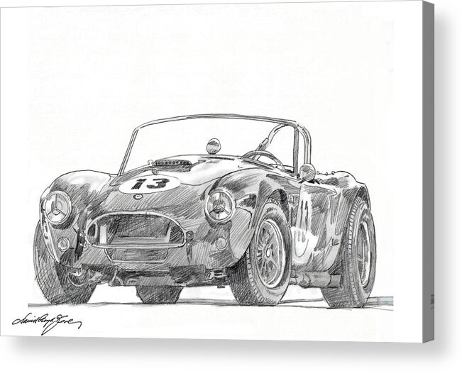 Cobra Acrylic Print featuring the drawing 289 Cobra Competition by David Lloyd Glover