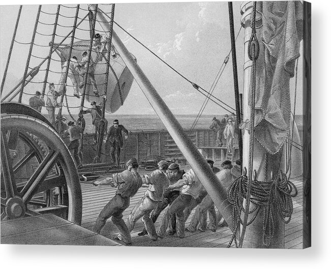 Working Acrylic Print featuring the photograph Atlantic Cable Laying #3 by Kean Collection