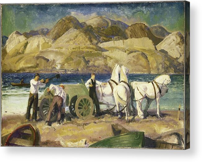 Beach Acrylic Print featuring the painting The Sand Cart by George Wesley Bellows