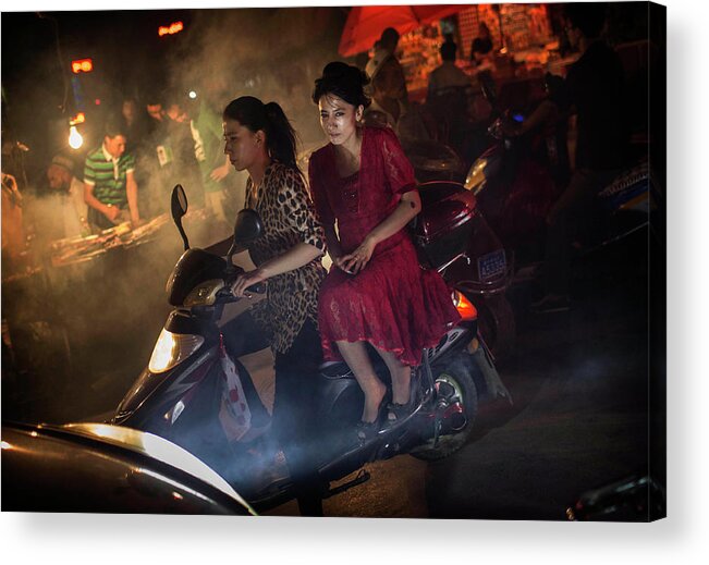 Veil Acrylic Print featuring the photograph Uyghur Life Persists In Kashgar Amid #3 by Kevin Frayer