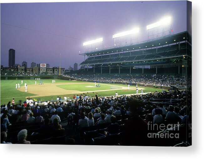 1980-1989 Acrylic Print featuring the photograph Philadelphia Phillies V Chicago Cubs by Jonathan Daniel