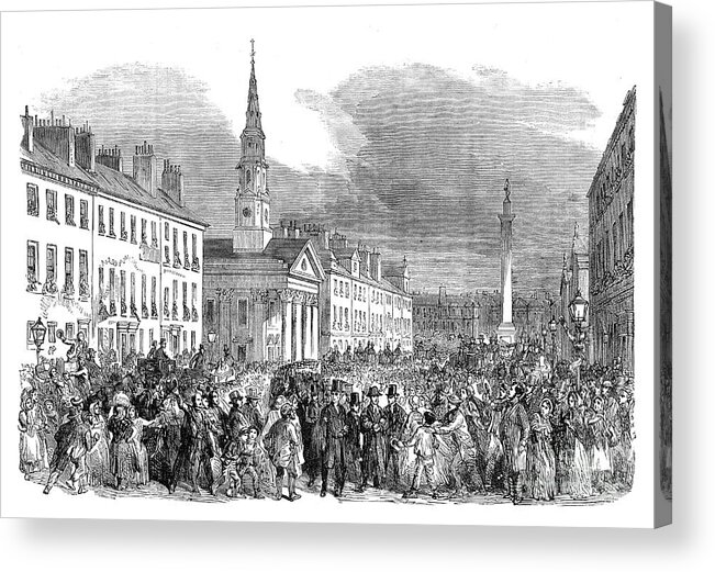 Engraving Acrylic Print featuring the drawing A Procession Of Seceding Ministers by Print Collector