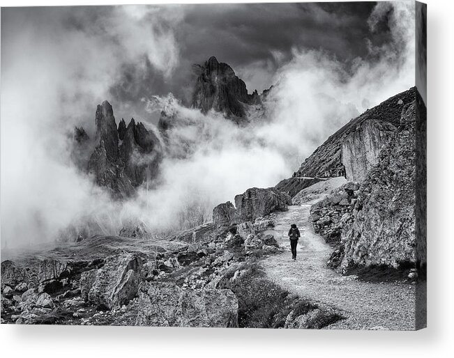 Hiking Acrylic Print featuring the photograph A Walk Among The Clouds by Mihai Ian Nedelcu