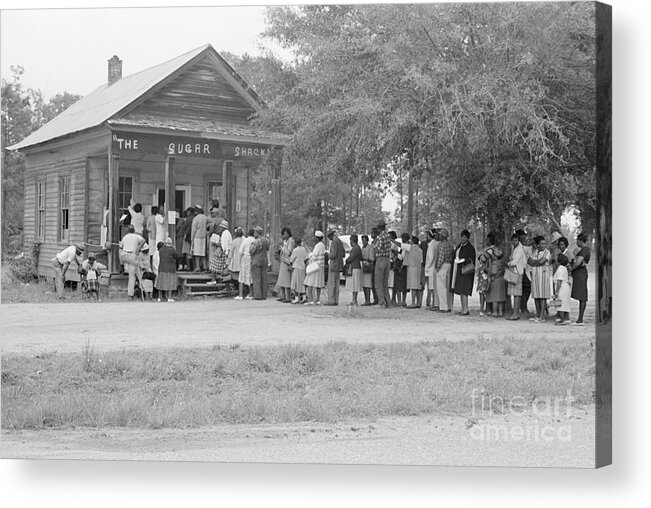 Polling Place Acrylic Print featuring the photograph African Americans Voting In Alabama by Bettmann