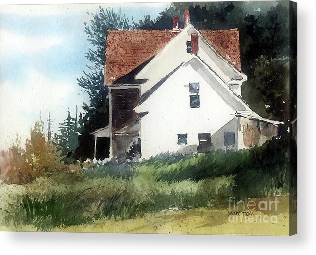 A Two-story House Glows In The Sunshine Of A Summer Afternoon. Acrylic Print featuring the painting Afternoon Sunshine by Monte Toon