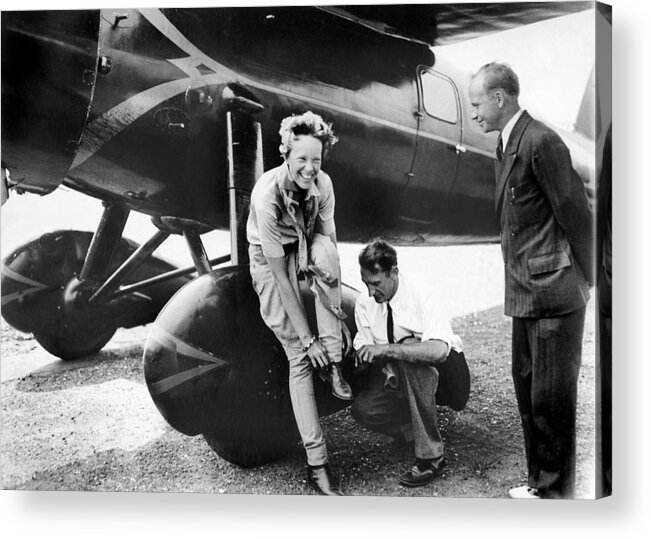 1930-1939 Acrylic Print featuring the photograph Amelia Earhart Arrives Fatigued And by New York Daily News Archive