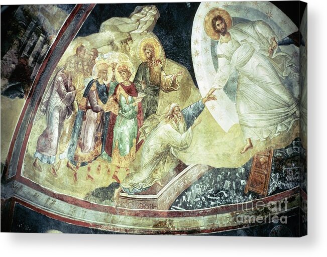 Apostle Acrylic Print featuring the painting Anastasis In The Parecclesian Apse Vault, 1310-20 by Byzantine