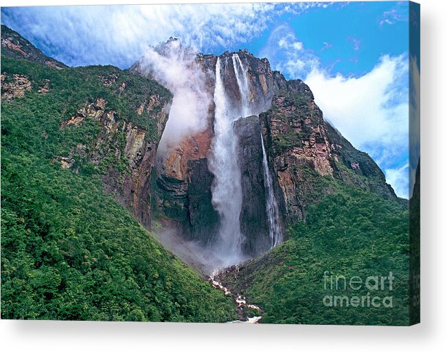 Venezuela Acrylic Print featuring the photograph Angel Falls in Canaima National Park Venezuela by Dave Welling