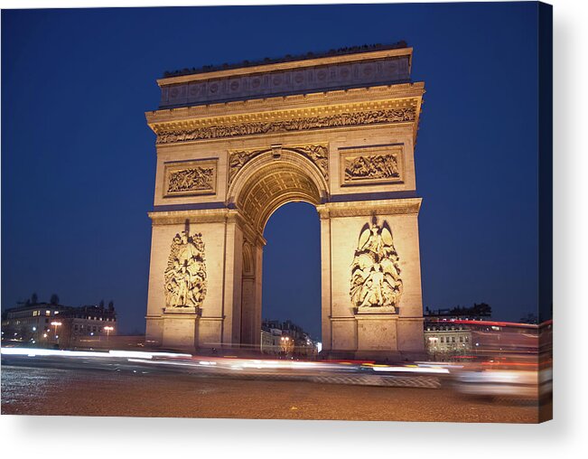 Arch Acrylic Print featuring the photograph Arc De Triomphe, Paris, France by David Min