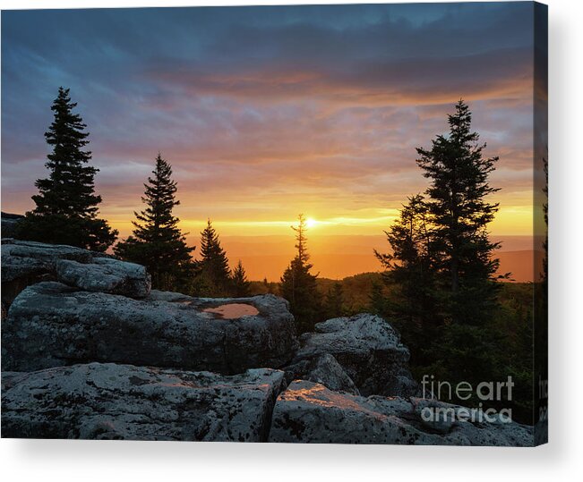 West Virginia Acrylic Print featuring the photograph Bear Rocks Sunrise by Anthony Heflin