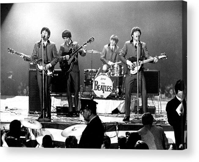 Rock Music Acrylic Print featuring the photograph Beatles Perform In Washington, D.c by Michael Ochs Archives