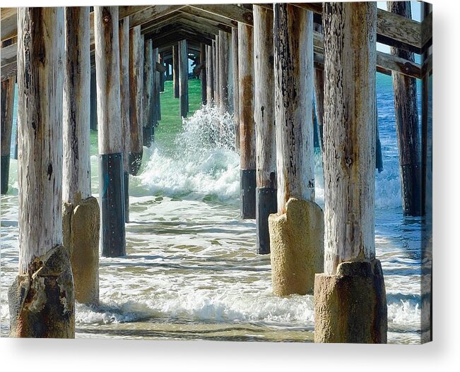 Below Acrylic Print featuring the photograph Below The Pier by Brian Eberly