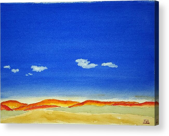 Watercolor Acrylic Print featuring the painting Big Sky Lore by John Klobucher