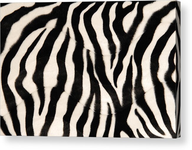 Artificial Acrylic Print featuring the photograph Black And White Zebra Print Background by Kosst