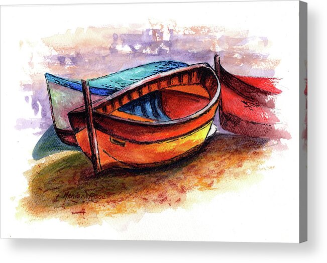 Boat 11 Acrylic Print featuring the painting Boat 11 by Marion Rose