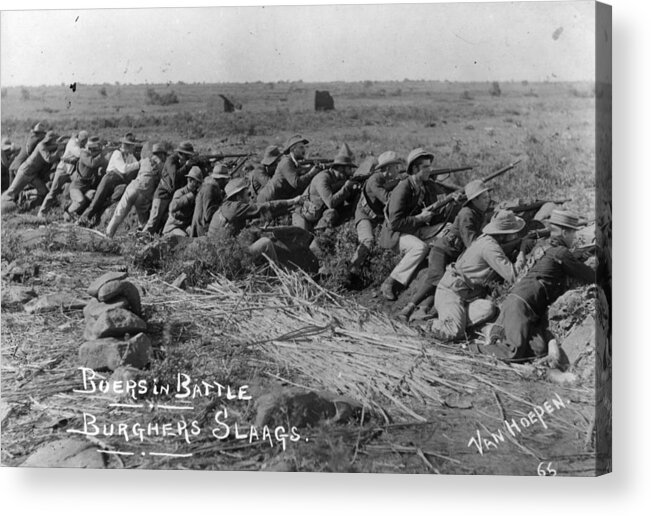 Trench Acrylic Print featuring the photograph Boers In Battle by Van Hoepen