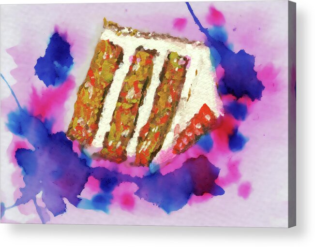 Carrot Cake Acrylic Print featuring the mixed media Carrot Cake by Wolf Heart Illustrations