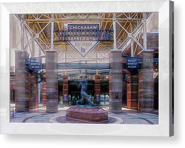 Dodgers Acrylic Print featuring the photograph Chickasaw Ballpark - Bricktown - O K C by Debra Martz