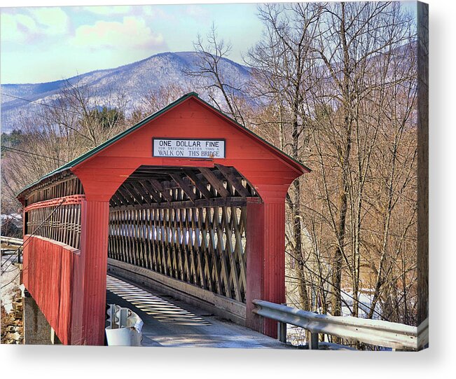 1870 Acrylic Print featuring the photograph Chiselville Covered Bridge Vermont by JAMART Photography