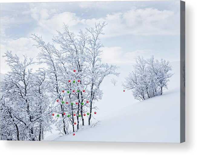 Scenics Acrylic Print featuring the photograph Christmas Ornaments In The Mountains by Per Breiehagen