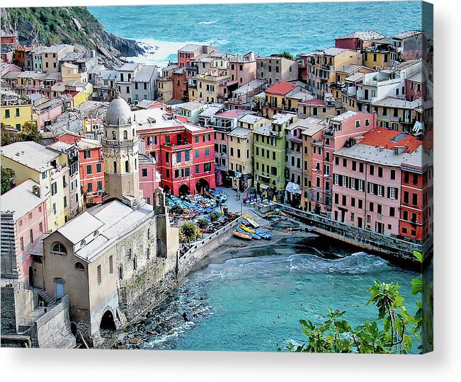 Italy Acrylic Print featuring the photograph Cinque Terre, Italy by Leslie Struxness