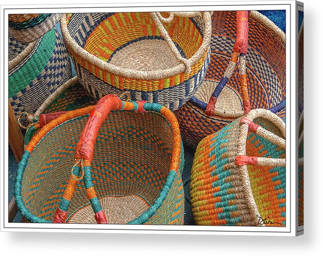 Baskets Acrylic Print featuring the photograph Colorful Baskets from Nurenberg Market by Peggy Dietz