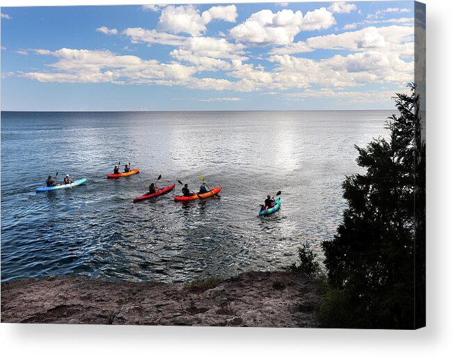 Beautiful Day Acrylic Print featuring the photograph Colorful Kayaks by David T Wilkinson