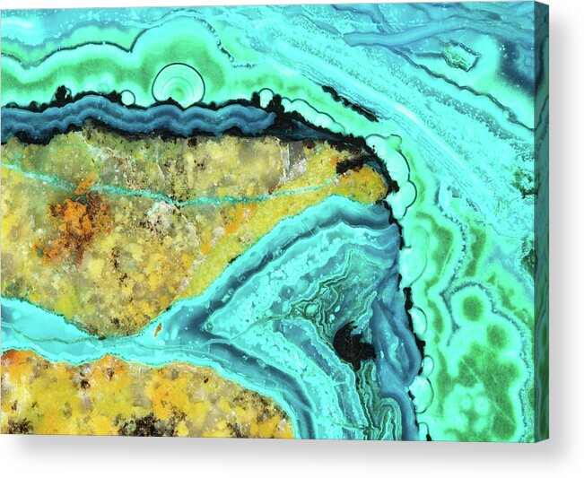 Abstract Acrylic Print featuring the photograph Colorful Mineral Patterns, Close by Mark Windom
