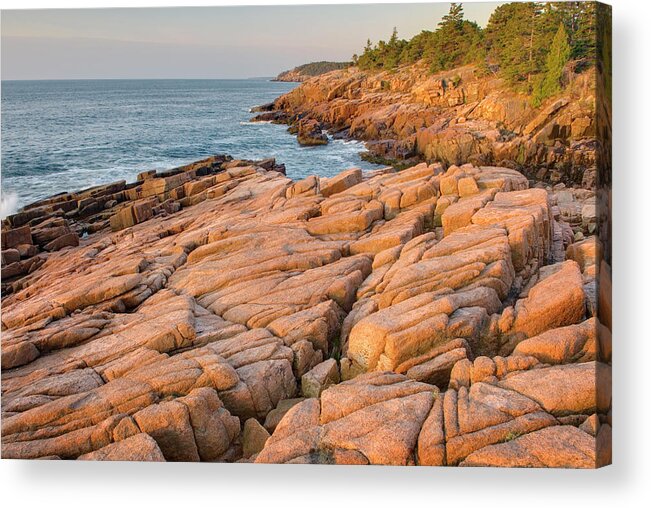 Scenics Acrylic Print featuring the photograph Colourful Pink Granite Of Otter Point by Alan Majchrowicz