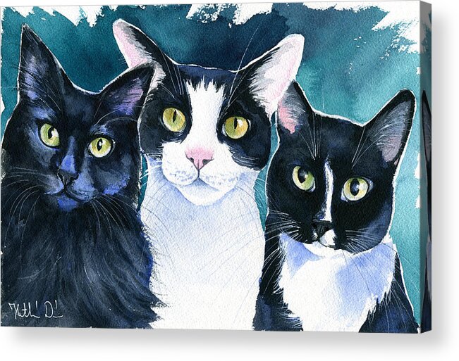 Cat Acrylic Print featuring the painting Cope Boys by Dora Hathazi Mendes