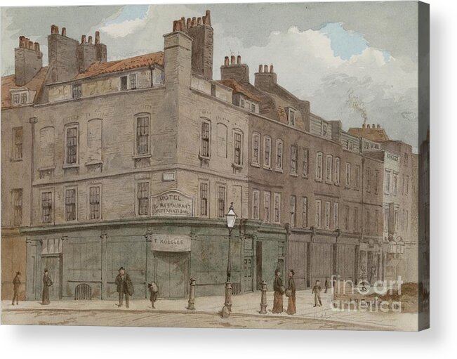 Building Acrylic Print featuring the painting Corner Of Little Newport Street And Lisle Street, London by John Phillipp Emslie
