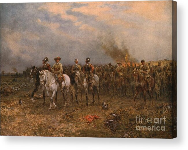 Horse Acrylic Print featuring the drawing Cromwell At Marston Moor by Print Collector