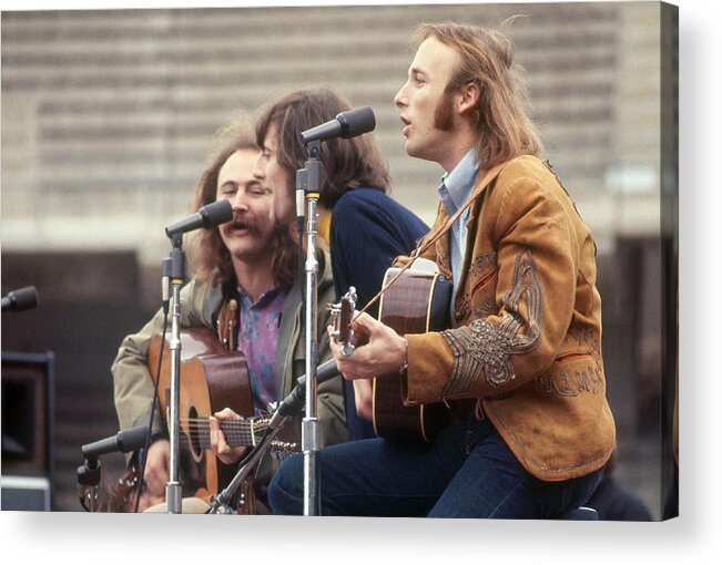 1970s Acrylic Print featuring the photograph Crosby, Stills And Nash by Steven L. Waterman