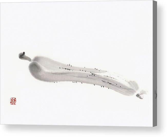 Ink And Brush Acrylic Print featuring the digital art Cucumber by Daj