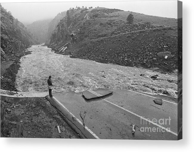 People Acrylic Print featuring the photograph Damage From Big Thompson River Flash by Bettmann