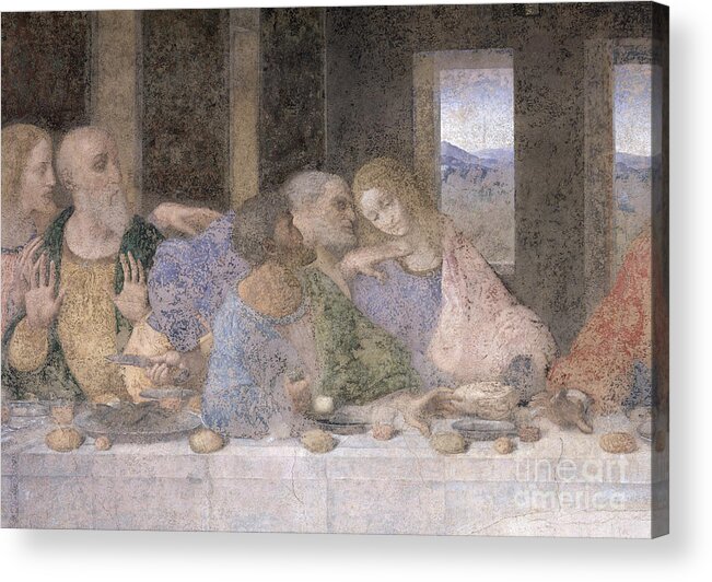Da Vinci Acrylic Print featuring the painting Detail From The Last Supper, Post Restoration By Da Vinci by Leonardo Da Vinci