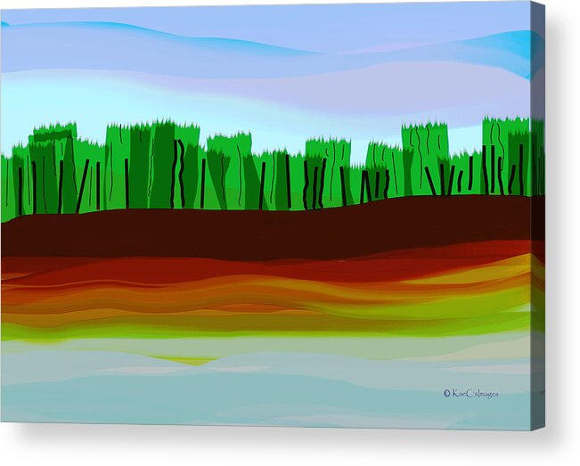 Digital Acrylic Print featuring the digital art Digital Landscape Organic City by Kae Cheatham