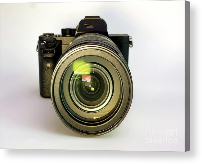 Digital Acrylic Print featuring the photograph Digital Mirrorless Camera With Zoom Lens by Wladimir Bulgar/science Photo Library