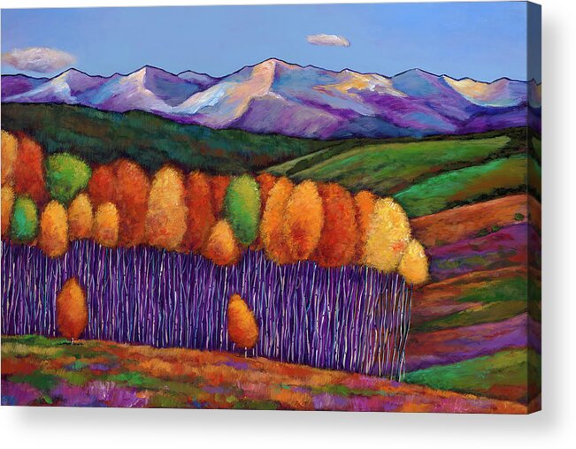 Aspen Trees Acrylic Print featuring the painting Elysian by Johnathan Harris