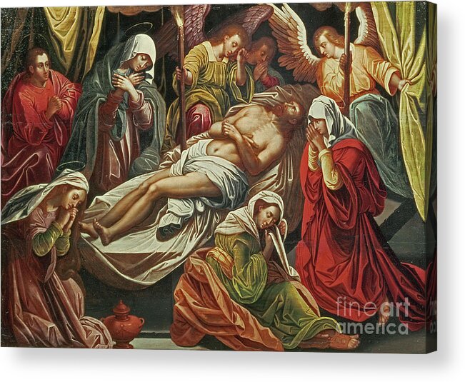 The Entombment Of Christ Acrylic Print featuring the painting Entombment Of Christ, Villabranca by Flemish School