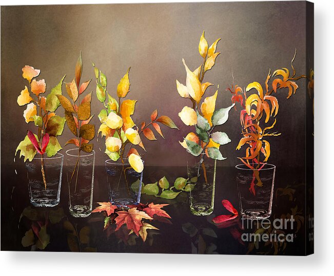Fall Acrylic Print featuring the digital art Every Leaf is a Flower by J Marielle