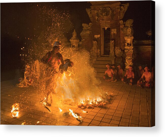 Ritual Acrylic Print featuring the photograph Fire Dancer 2 by Angela Muliani Hartojo